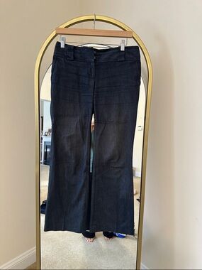 LOFT Black Wide-Leg Jeans - Dark Wash